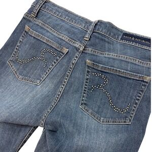 Rock & Republic Jeans Womens Size 10 Embellished Back Pockets Medium Wash Denim